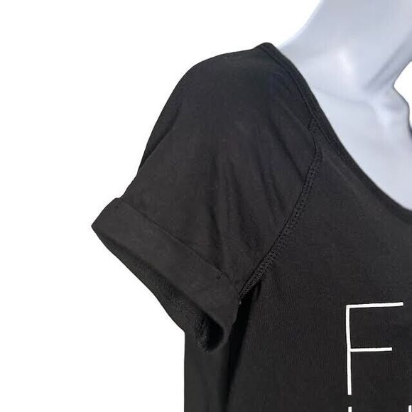 Ideology Womens Fight Like A Girl Breast Cancer Research Tee Blk/White Sz S BNWT - Picture 7 of 8